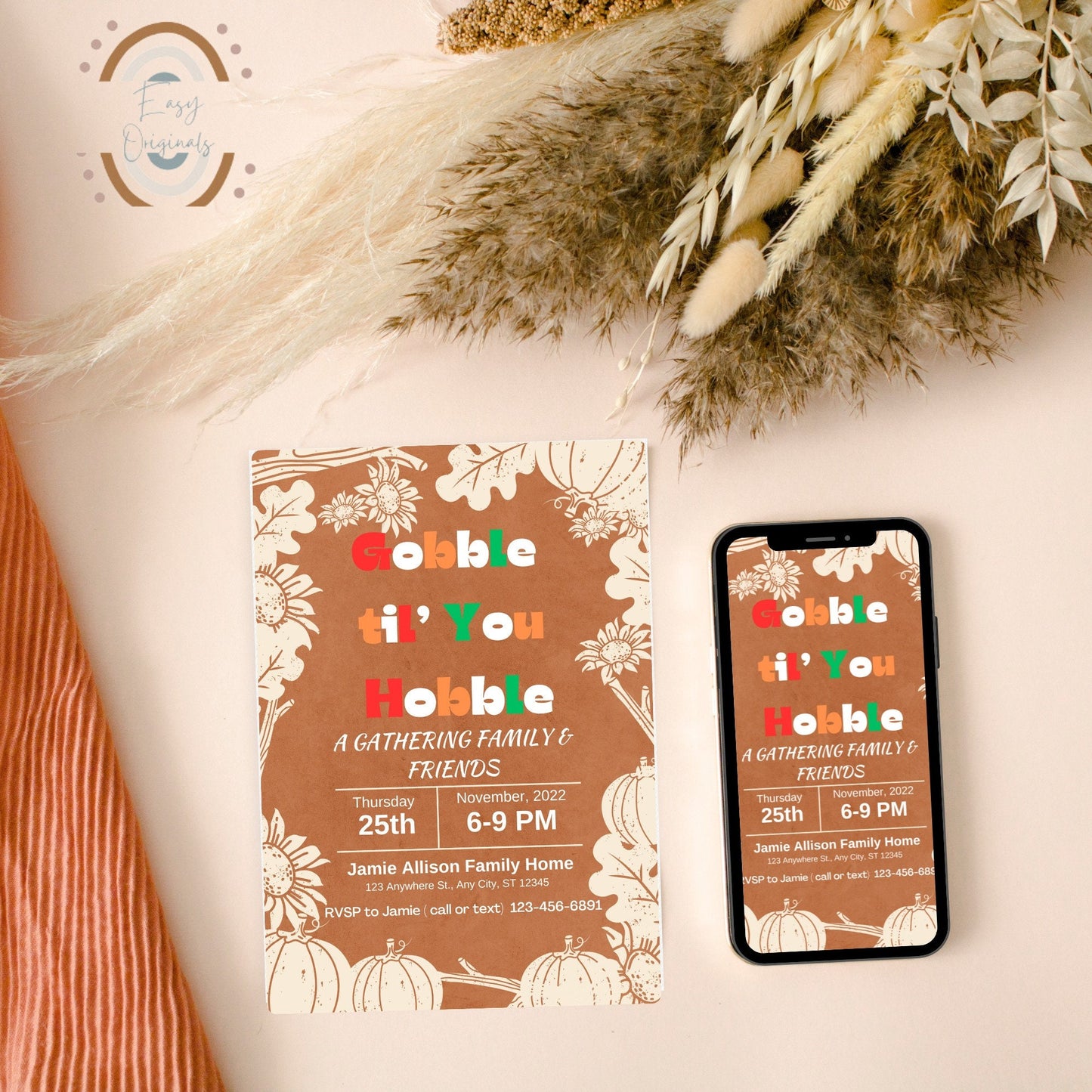 e friendsgiving invite - friendsgiving invitation friends - Friendsgiving Invitation Download - thanksgiving invitation digital download