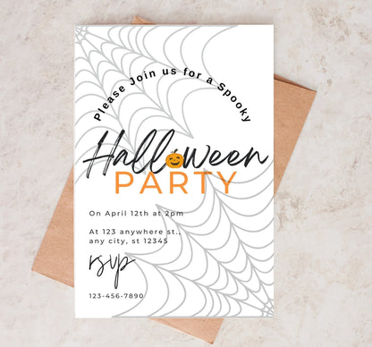 Halloween Party Invitation - Digital Halloween Invite -  Editable Halloween invitations, Printable Halloween invitations