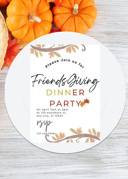 Thanksgiving  invition e invite friendsgiving invitation, Digital Printable, printable pdf