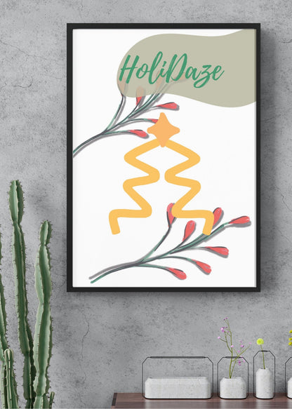 Retro Christmas tree holiday poster,  printable art, retro holiday, Holiday Poster for the home , housewarming gifts, Digital