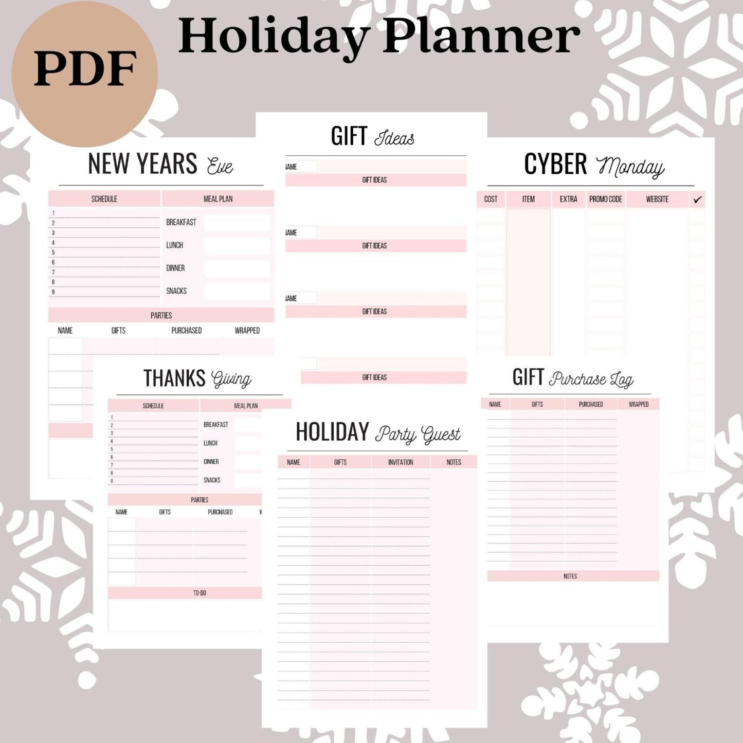 Christmas budget planner pdf, holiday printable planner