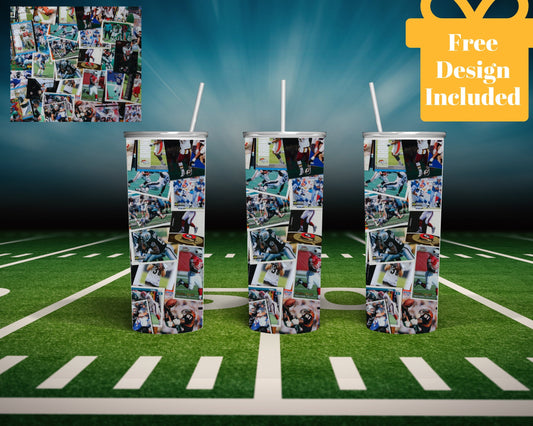 American football Tumbler Wraps - Football Tumbler Designs - Skinny 20 oz - Football League Sublimation