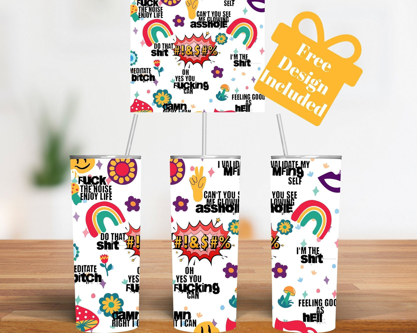 Sarcastic Tumbler Wrap Design | Funny Sublimation Tumbler | Seamless Sarcastic Quotes | Sassy Tumbler PNG