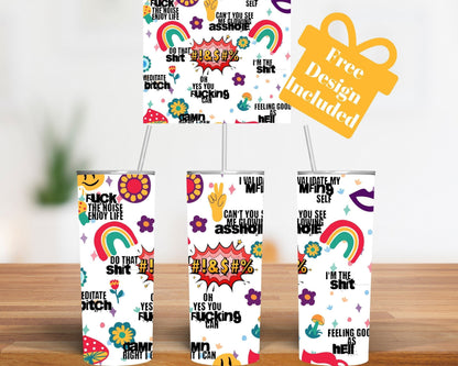 Sarcastic Tumbler Wrap Design | Funny Sublimation Tumbler | Seamless Sarcastic Quotes | Sassy Tumbler PNG