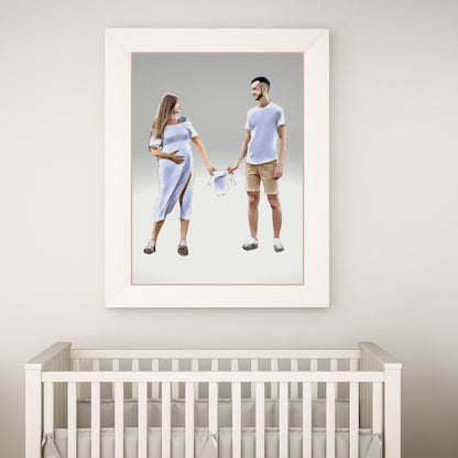 Custom Portrait - Personalized Couple Cartoon Drawing - Family Illustration - Digital Print