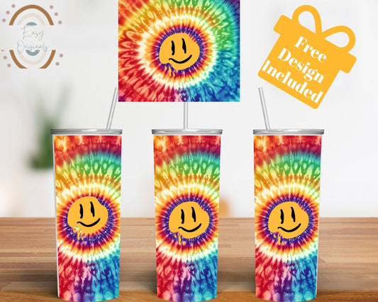 Tie Dye Tumbler Wrap Bundle - 20oz Skinny Tumbler with Tapered and Straight Designs, tiedye tumbler wraps