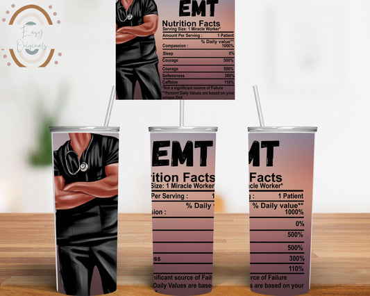 Emt tumbler wrap 20 oz Skinny Tumbler Sublimation, digital PNG File Emergency Medical Technician Tumbler