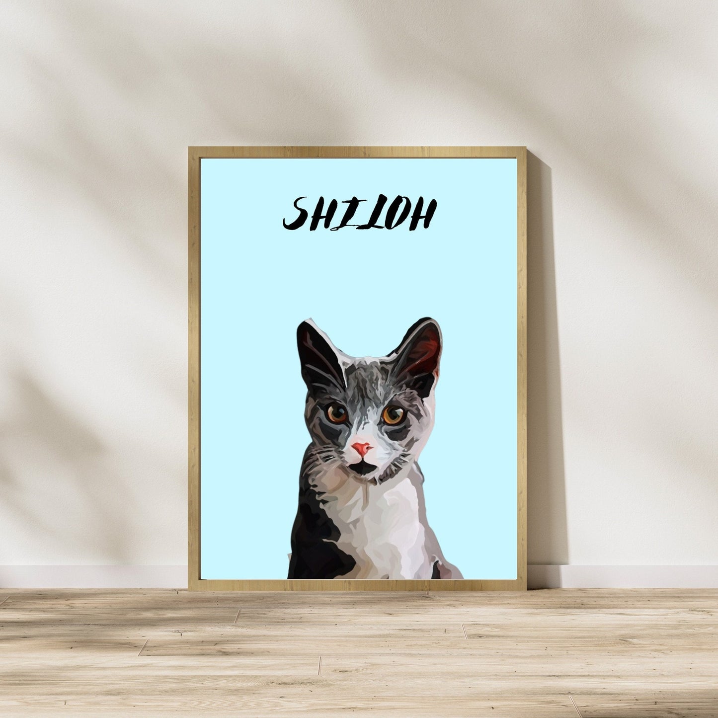 Custom Cat Portrait Bereavement pet Memorial Art, Personalized Cat Lover's Gift