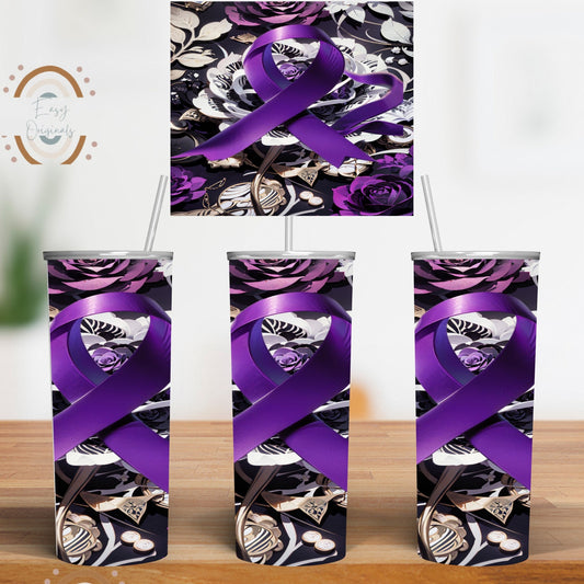 Domestic Violence Awareness PNG 20 oz Skinny Tumbler Sublimation, Digital Download