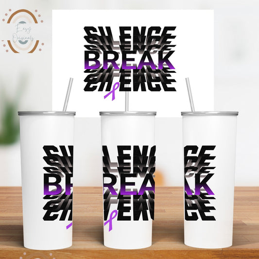 Domestic Violance Awareness PNG 20 oz Skinny Tumbler Sublimation, Digital Download