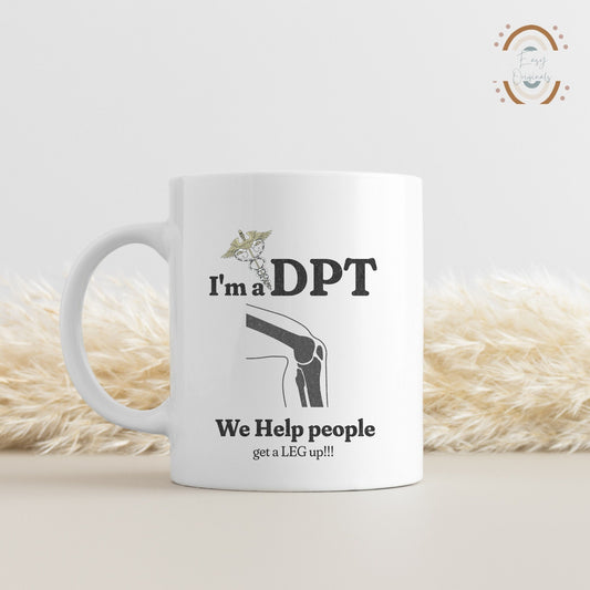 DPT Mug, DPT Graduation Gift, Sublimation 11oz, 15oz Mug Wrap, Sublimation Mug Wrap, Physical Therapist Present, Digital Download PNG