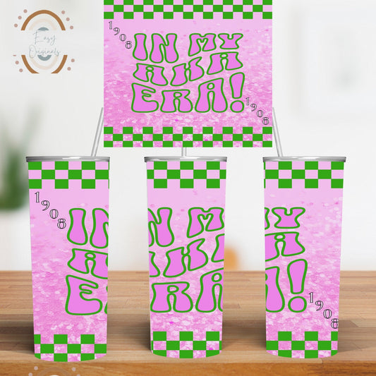 AKA Tumbler Wrap Stylish AKA sorority Design, 20 oz skinny tumbler Sublimation Digital download png, alpha kappa alpha tumbler