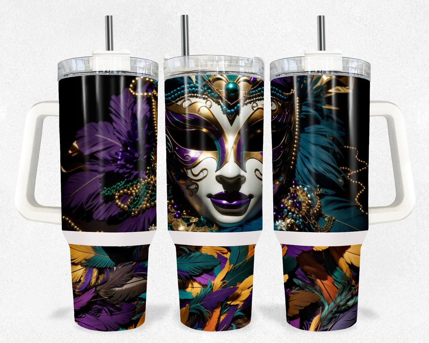 Mardi gras tumbler wrap 40 oz Party Tumbler Wrap - Vibrant 40 oz Sublimation Design, Instant Digital Download, mardi gras tumbler wrap