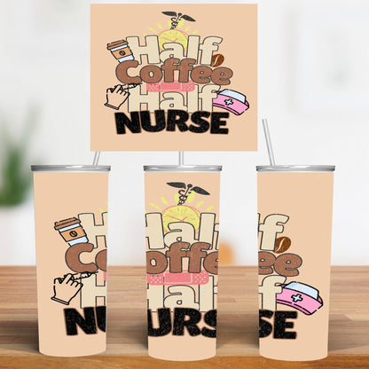 RN Inspired 20oz Skinny Tumbler with funny nurse Sublimation Designs, Perfect Nurse Gift, Nurse Appreciation Sublimation Tumbler PNG