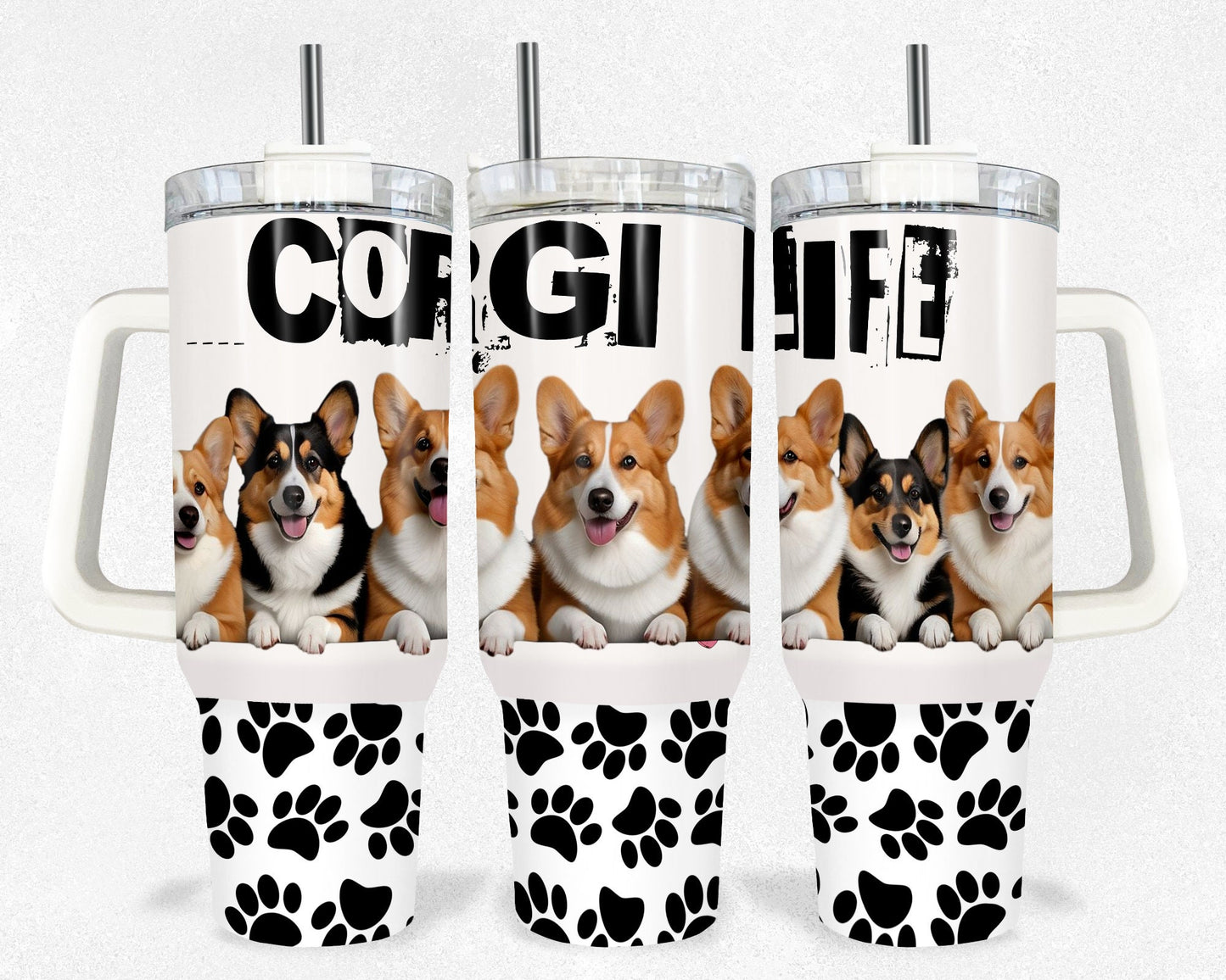 Corgis tumbler wrap 40 oz Tumbler Wrap Seamless Sublimation Design, corgi valentines, Instant PNG Digital Download