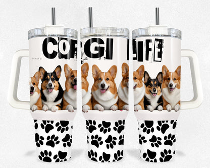 Corgis tumbler wrap 40 oz Tumbler Wrap Seamless Sublimation Design, corgi valentines, Instant PNG Digital Download