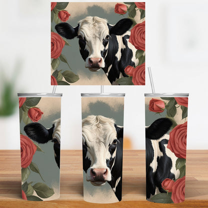 Cowprint Tumbler Wrap Bundle - Stylish Skinny Tumbler Digital Design, Perfect for Animal Print Lovers , valentines cow png