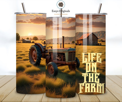 Life is Better on the Farm Life 20 oz Skinny Tumbler Sublimation Design bundle Digital Download PNG DIGITAL,  Rustic Ranch Tumbler Wrap